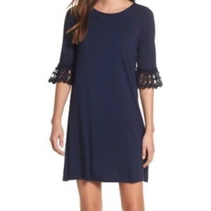Lilly Pulitzer Navy Ophelia Lace Sleeve Dress Size S